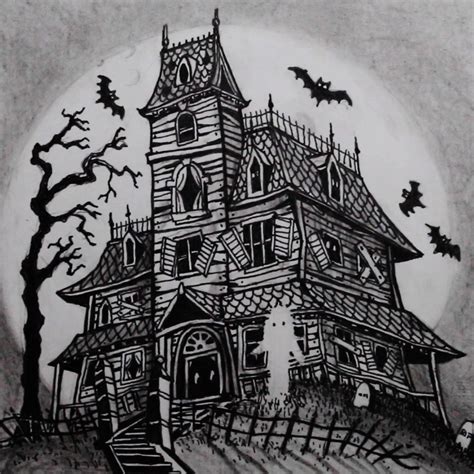 haunted house drawings