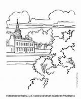 Coloring Pages Historic Independence Hall Places Buildings Patriotic Cities Printables Usa Printing Help History Go Choose Board Print sketch template