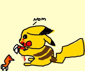 pikachu eating  pokemon drawception