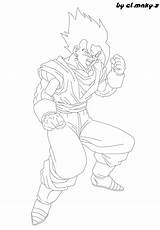 Lineart Vegetto Maky El Deviantart sketch template