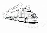 Trailer Tractor Sketch Drawing Truck Semi Coloring Paintingvalley sketch template