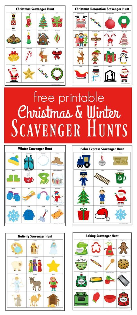 winter christmas scavenger hunts  printables christmas