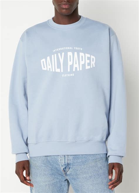daily paper youth sweater met logoprint lichtblauw de bijenkorf