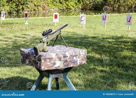 sniper rifle shooting range stock image image  scope softair