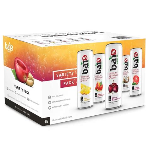 bai bubbles sparkling antioxidant infusion variety pack 11 5 fl oz 15 ct