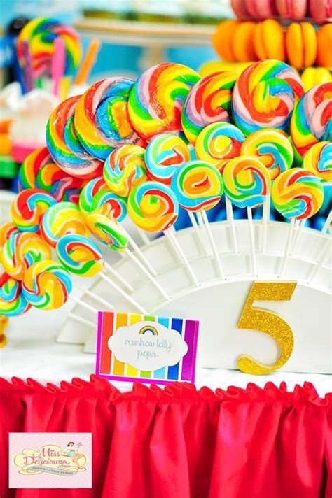 Kara S Party Ideas Girly Rainbow 5th Birthday Party With