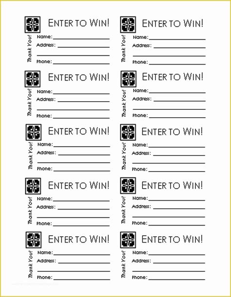 entry form template    printable raffle ticket templates