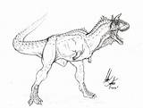 Coloring Carnotaurus Jurassic Sastrei Dinosaur Dinosaurs Fallen sketch template