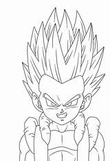 Gotenks Ssj Lineart Coloring Deviantart Drawings Pages Manga Print Ss4 Search sketch template
