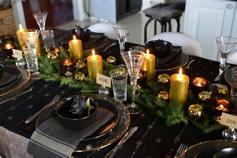 julebord  sort og gull med bilder julebord festbord