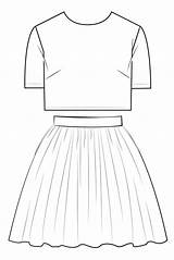 Drawing Dress Fashion Top Crop Skirt Shirt Clothes Sketches Clothing Dresses Pattern Tops Drawings Womens Flats Choose Board Outfits Gigi sketch template