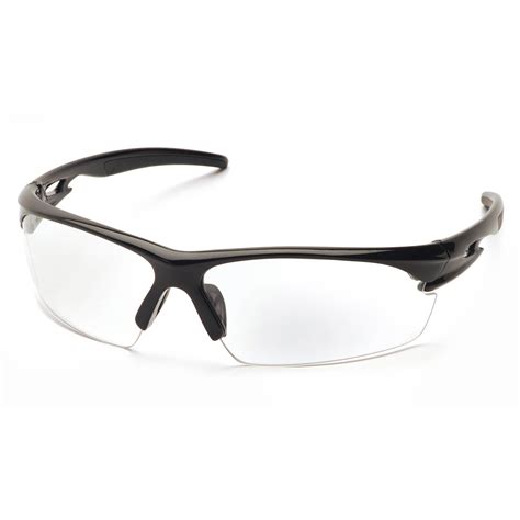 pyramex ionix safety glasses black frame clear anti fog lens