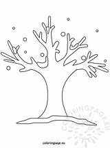 Tree Winter Outline Clip Coloring Pages sketch template