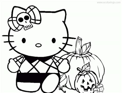 kitty halloween bow coloring pages xcoloringscom