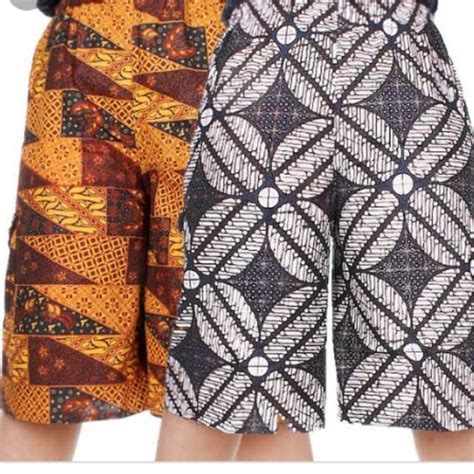jual 1kg muat 10pcs celana pendek batik baim boim selutut kolor motif