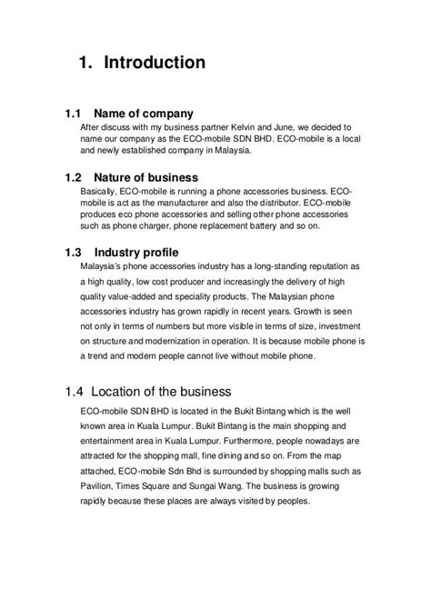 business plan introduction   template