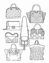 Coloring Handbag Stress Collectibles Roupas Acessar sketch template
