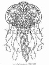 Zentangle Jellyfish sketch template
