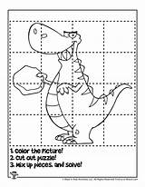 Puzzles Dinosaur Woojr Jigsaw sketch template