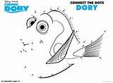 Dory Finding Coloring Party Disney Dots Connect Birthday Kids Sheets Activity Activities Click sketch template