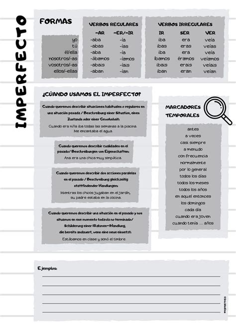 infografiaimperfecto nivel  unterrichtsmaterial im