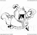 Chubby Skunk Baseball Playing Clipart Cartoon Cory Thoman Outlined Coloring Vector 2021 sketch template