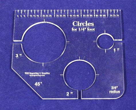 circles template   foot clear  ruler  thick