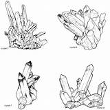 Drawing Cluster Crystal Gemstone Clipart Handrawn Line Lineart Magical Getdrawings Paintingvalley sketch template