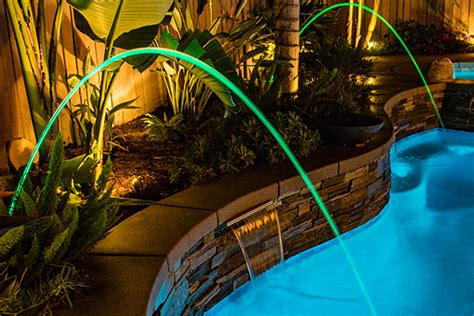 colorlogic laminar illuminated glass  rods  arcing water pool spa news