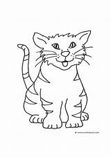 Cat Coloring Pages Happy Tongue Small Color Drawing Simple Print Kitten Kittens Printable Getdrawings Clipartqueen Getcolorings Grumpy sketch template