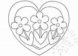 Coeur Coloriage Fleurs Sheets Coloringpage sketch template