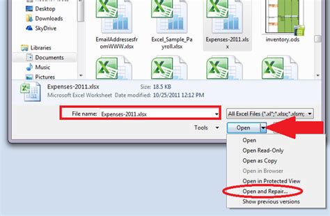 fix excel error “file error data may have been lost”