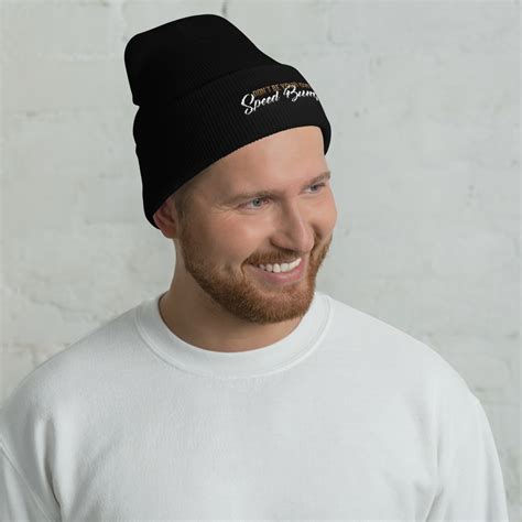 don t be your own speed bump unisex cuffed beanie look mom no hands