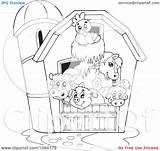 Animals Barn Barnyard Clipart Coloring Farm Pages Outlined Illustration Royalty Visekart Clip Vector Cute Nativity Horse Choose Board Baby sketch template