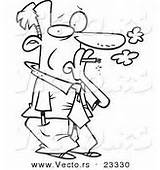Cartoon Outline Coloring Smoking Businessman Smokers Royalty Stock sketch template