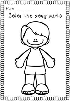 body parts coloring sheet
