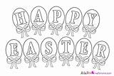 Easter Coloring Pages Happy Clipart Banner Printable Print Colour Adult Worksheets Drawing Pdf Color Colours Getdrawings Cards Clipground Eggs Business sketch template