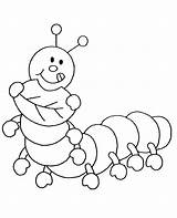 Caterpillar Coloring Pages Insects Kids Children Print Color Hungry Drawing Cartoon Insect sketch template