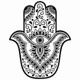 Hamsa Fatma Fatima Henna Vectoriels Symbole Symbols sketch template