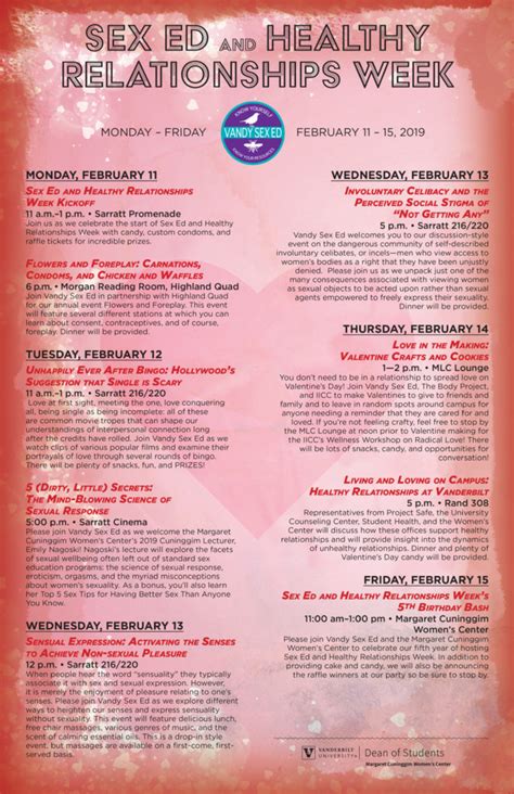 sex ed and healthy relationships week 2019 innervu vanderbilt