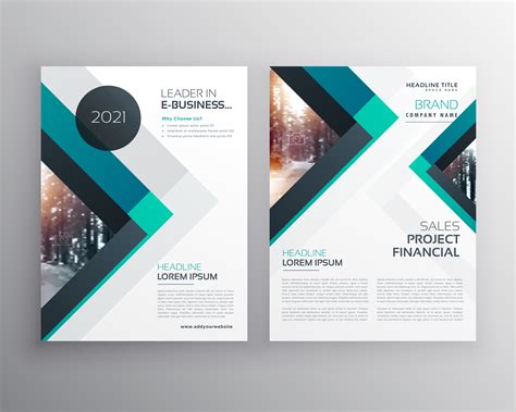 abstract blue business brochure flyer design template  trian