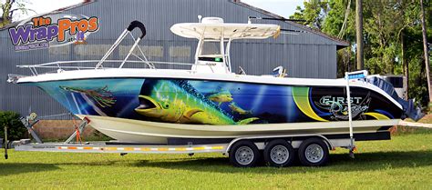 fish boat wrap install bb graphics  wrap pros