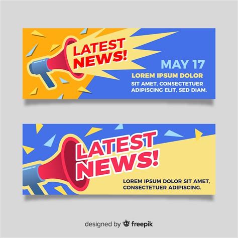 vector colorful latest news banners