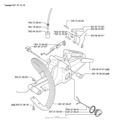 husqvarna  rancher epa   parts diagram  fuel tank handles