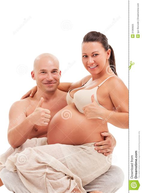 Happy Pregnant Woman With Her Husband Stock Image Image