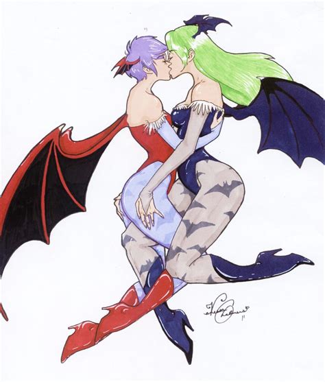 lilith and morrigan by sapphicsyko hentai foundry