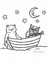 Coloring Boat Owl Row Cat Pages Printable Kids Animal Clipart Colouring Color Rowboat Drawing Book Getdrawings Dltk Step Library Popular sketch template
