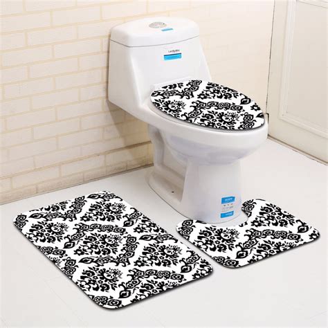 honlaker pcsset european geometric patterns toilet bath mats  slip bathroom mat toilet rug