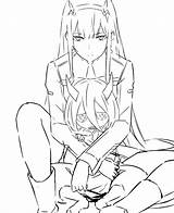 Darling Franxx Zero Two Coloring Pages Wonder sketch template