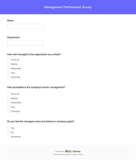 management performance survey template zoho survey